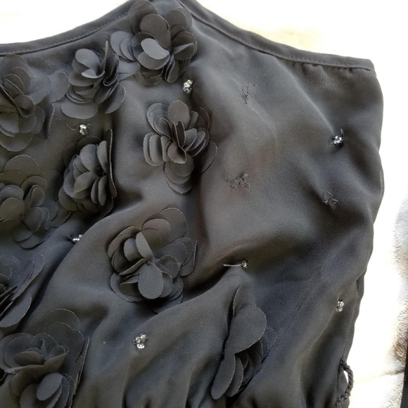 All-occasional chiffon black maxi dress size Medium - Picture 3 of 4